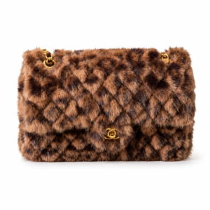 Quilted Faux Fur Flap Shoulder Bag