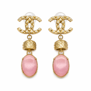 Oval Stone Drop Earrings
