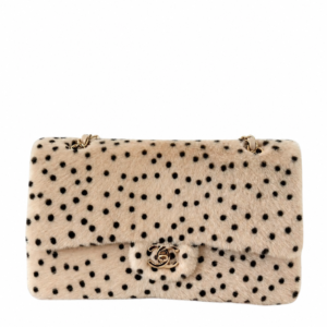 Faux Fur Spotted Flap Bag