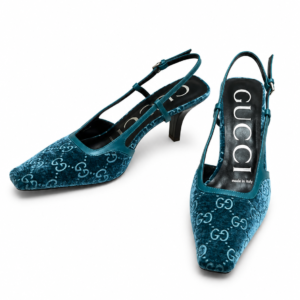Velvet Monogram Slingback Shoes