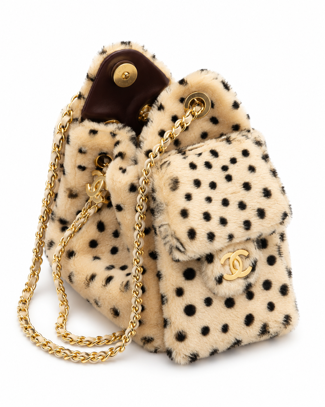 Faux Fur Chain Shoulder Bag